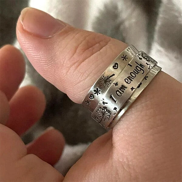 Anillo de meditación con diseño de diente de león