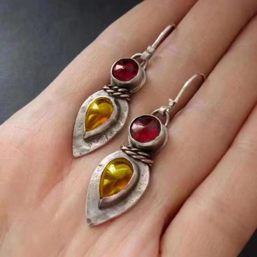Pendientes de fuego de vidrio retro
