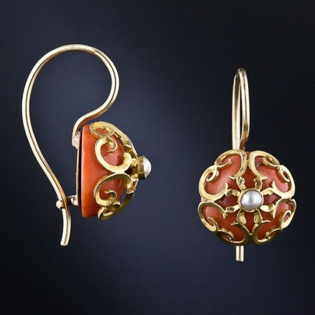 Pendientes Huecos de Oro Rosa Vintage Elegantes