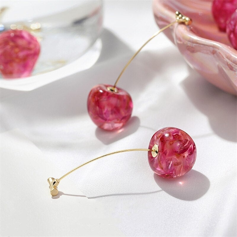 Elegantes Rosa Kirsche Pendientes de lujo para un toque de glamour