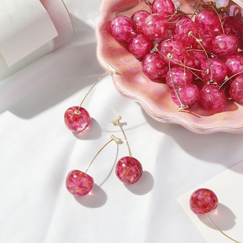 Elegantes Rosa Kirsche Pendientes de lujo para un toque de glamour