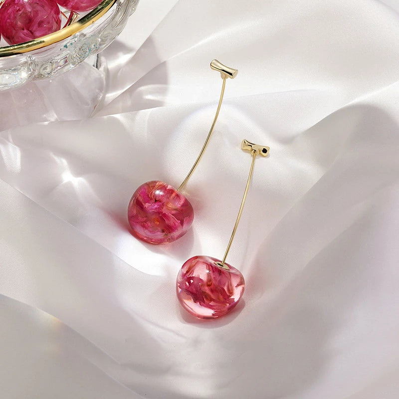 Elegantes Rosa Kirsche Pendientes de lujo para un toque de glamour
