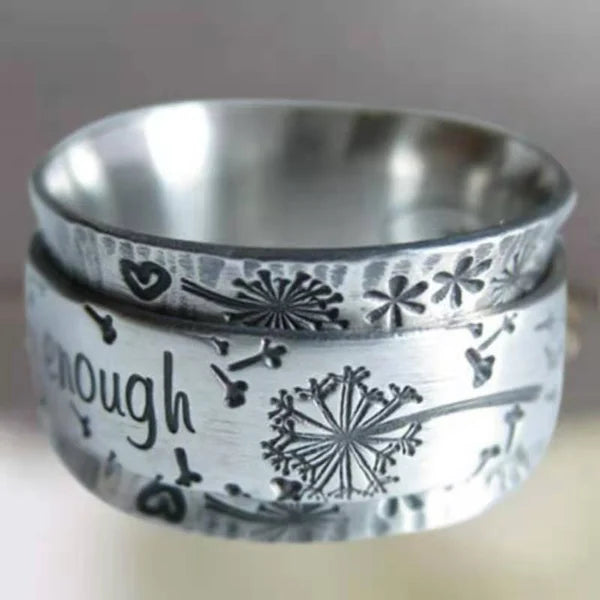 Anillo de meditación con diseño de diente de león