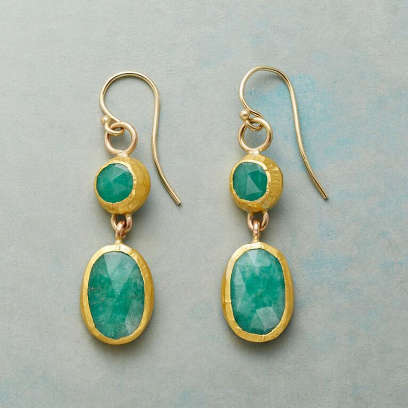 Pendientes Elegantes Vintage Turquesa y Oro para un Estilo Atemporal