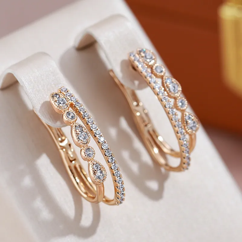 Pendientes de oro de alta calidad con zirconia brillante - Elegancia para cualquier ocasión