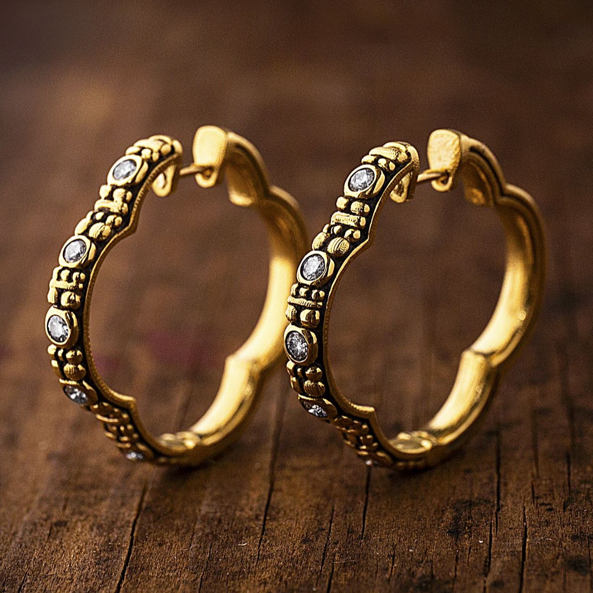 Anillos vintage únicos con diseño de oro irregular