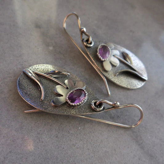 Pendientes de flores en 3D de inspiración vintage