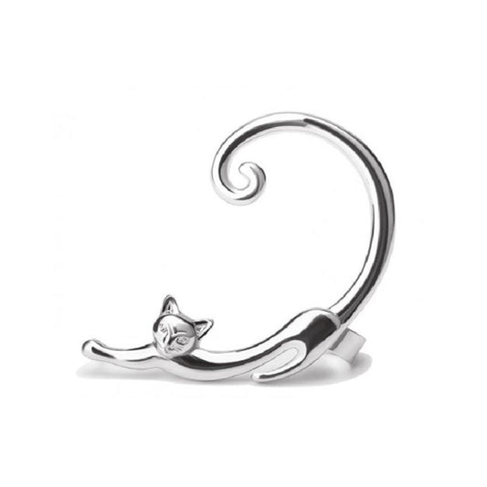 Elegantes pendiente de lujo plateado para gatos con estilo
