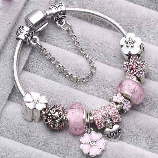 Pulseras de plata vintage rosa elegante para un estilo atemporal