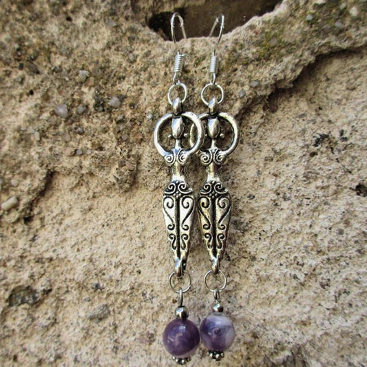 Elegantes Pendientes Vintage con Amatista en Plata de Ley - ¡Tu nuevo favorito de joyería!