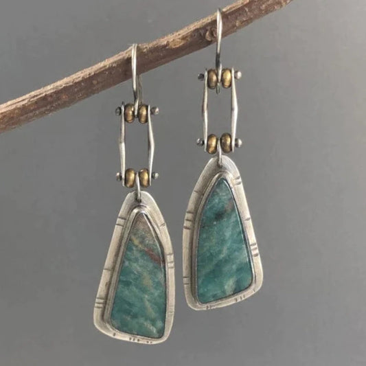 Pendientes veraniegos vintage mecánicos verdes elegantes con diseño único