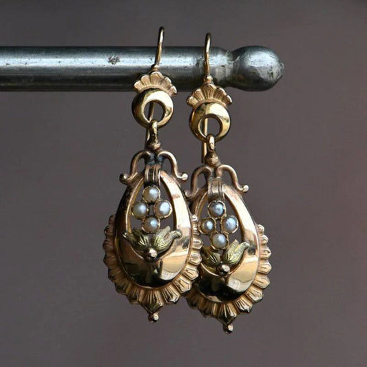 Pendientes Vintage de Escarabajo Elegantes en Acabado Dorado