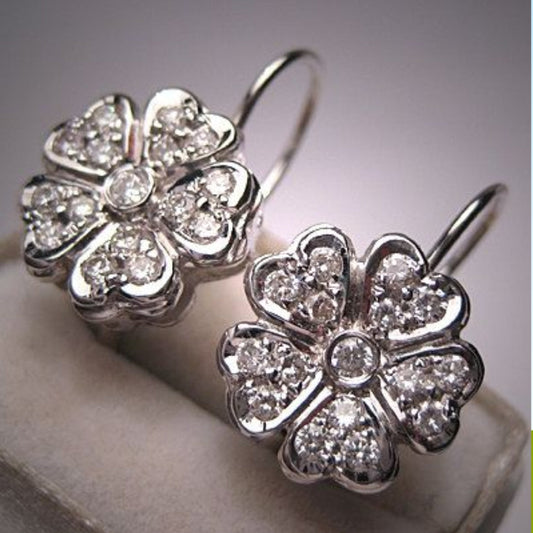 Pendientes Brillantes de Margaritas Retro Encantadores