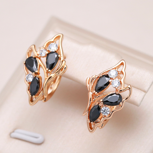 Pendientes de cristal negro elegantes para un look glamuroso