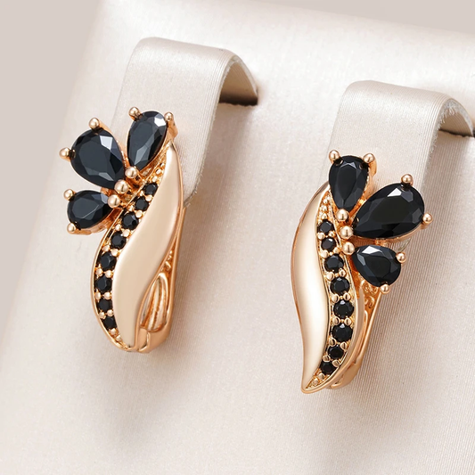 Pendientes Elegantes y Estilosos con Cristal Negro