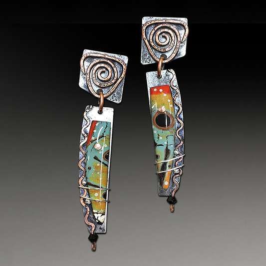 Pendientes de esmalte coloridos de plata elegante - ¡Estilo étnico para cualquier ocasión!