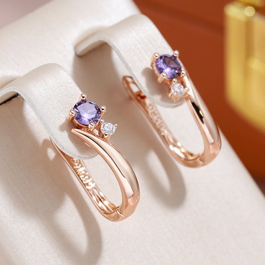 Pendientes seductores con brillantes cristales morados