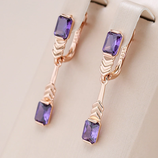 Pendientes Elegantes Violette con Cristales Brillantes