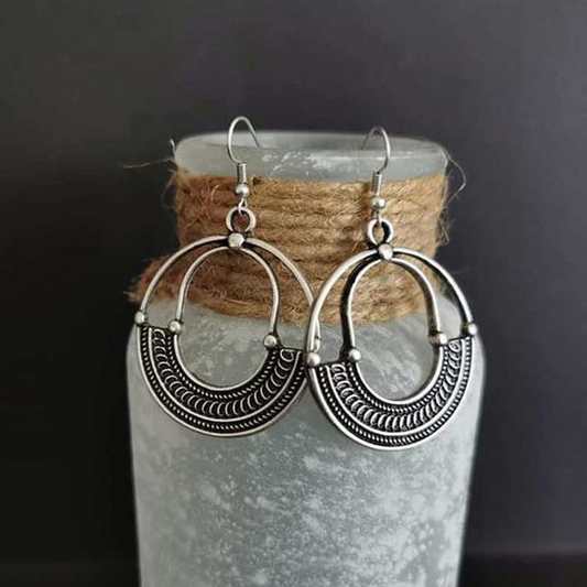 Pendientes Étnicos de Plata Bohemios