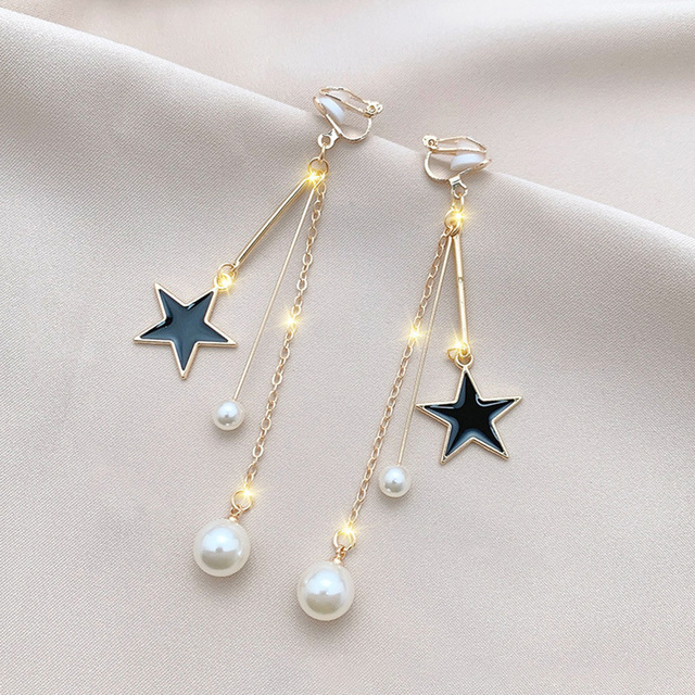 Pendientes de estrellas brillantes con perlas elegantes para un toque de elegancia