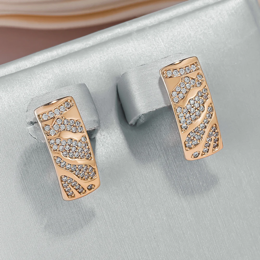Pendientes rectangulares brillantes y elegantes para un look moderno