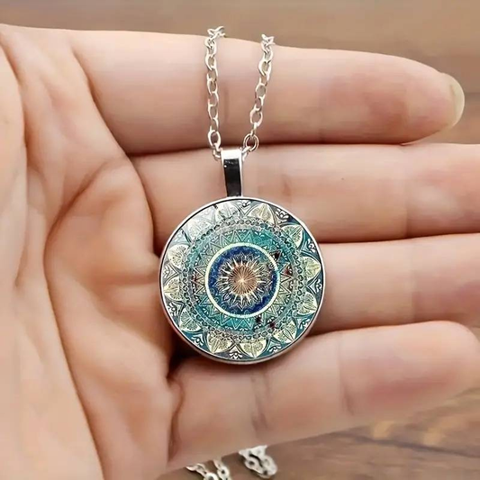 Collar Mandala Vintage Elegante en un azul encantador
