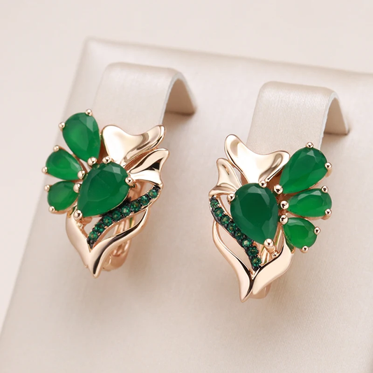 Pendientes seductores de brillante cristal verde