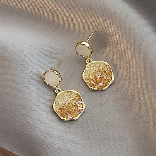 Fascinantes pendientes de cristal redondos para un toque de elegancia